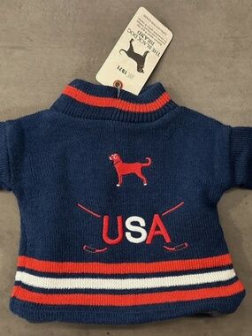 THE BLACK DOG PET DOG APPAREL WINTER OLYMPICS FLEECE SWEATER TEAM USA HOCKEY NWT